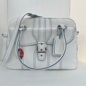 White Leather Travel Bag
